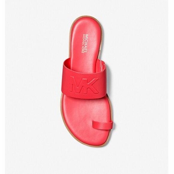 Michael‎ Kors Embossed Faux Leather Slide Sandals - Picture 1 of 7